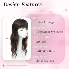OOPPOO 20-inch wavy curly topper adds length and fullness.