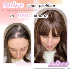 OOPPOO clip-in bangs close-up shows secure attachment.