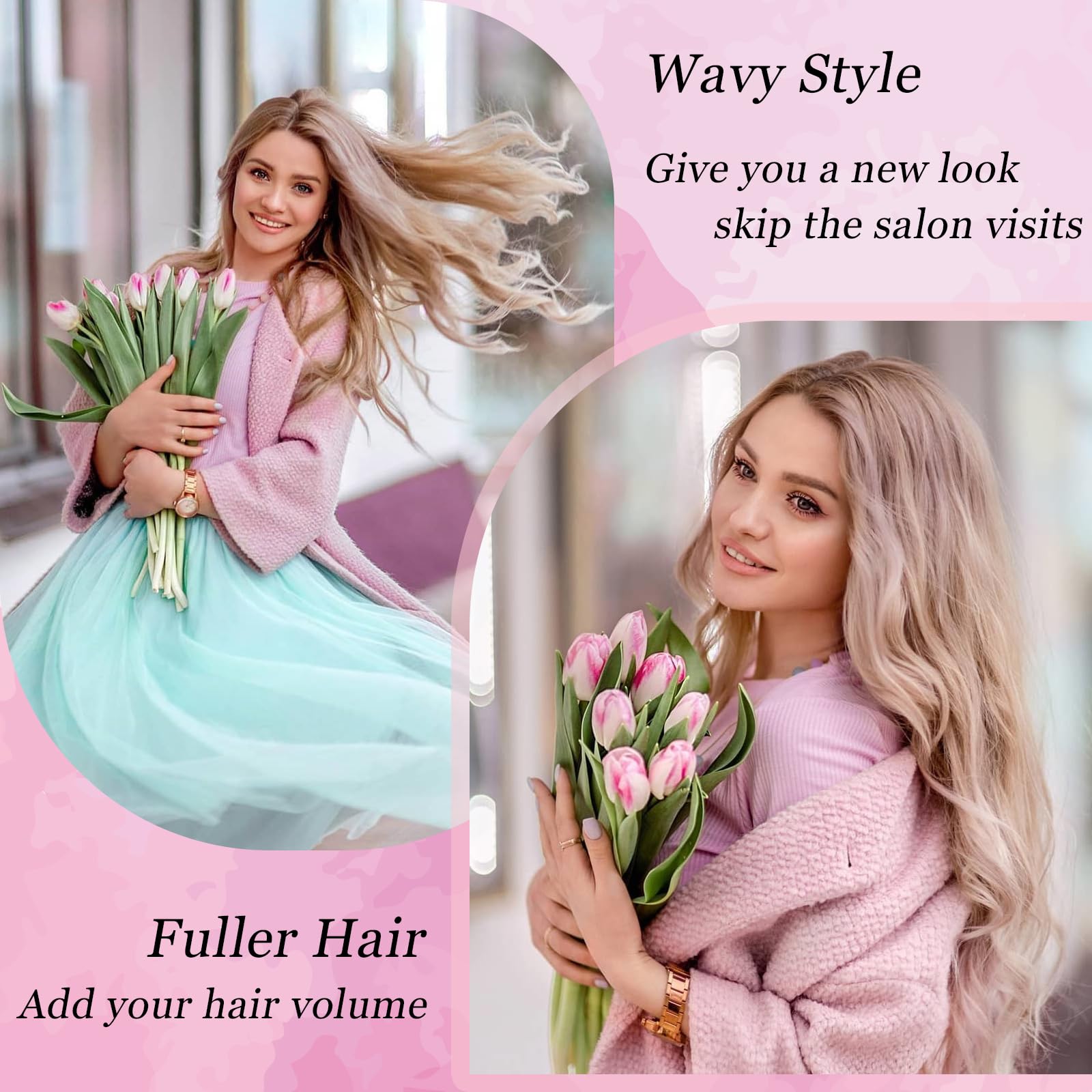 OOPPOO silky synthetic fiber mimics real hair texture.