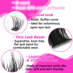 Manga Lash Clusters, fibra realista para una apariencia natural y suave.