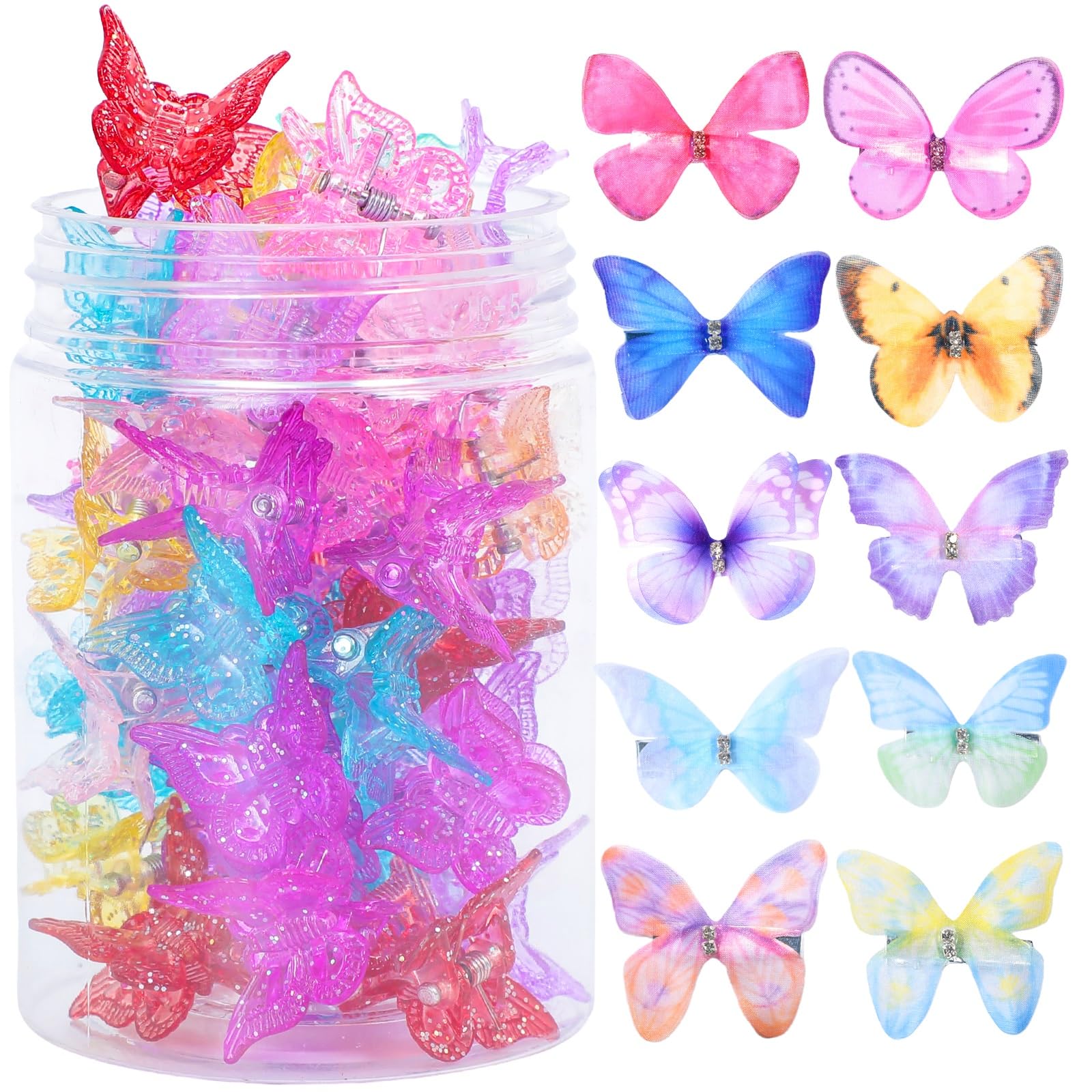 Pinzas mariposa brillantes de OOPPOO para peinados diarios y coloridos
