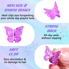 Pinzas mariposa con brillo en colores vivos de OOPPOO para combinar