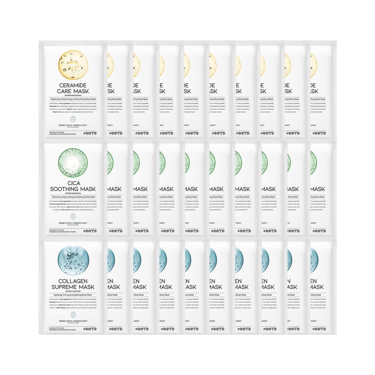 Coffret #OOTD avec masques feuilles hydratants pour peau douce.