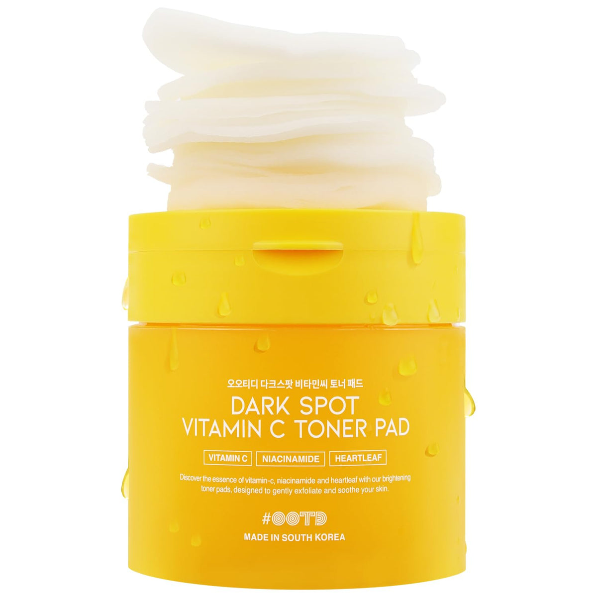 #OOTD: discos tonicos con vitamina C y niacinamida, empaque elegante para piel iluminada.