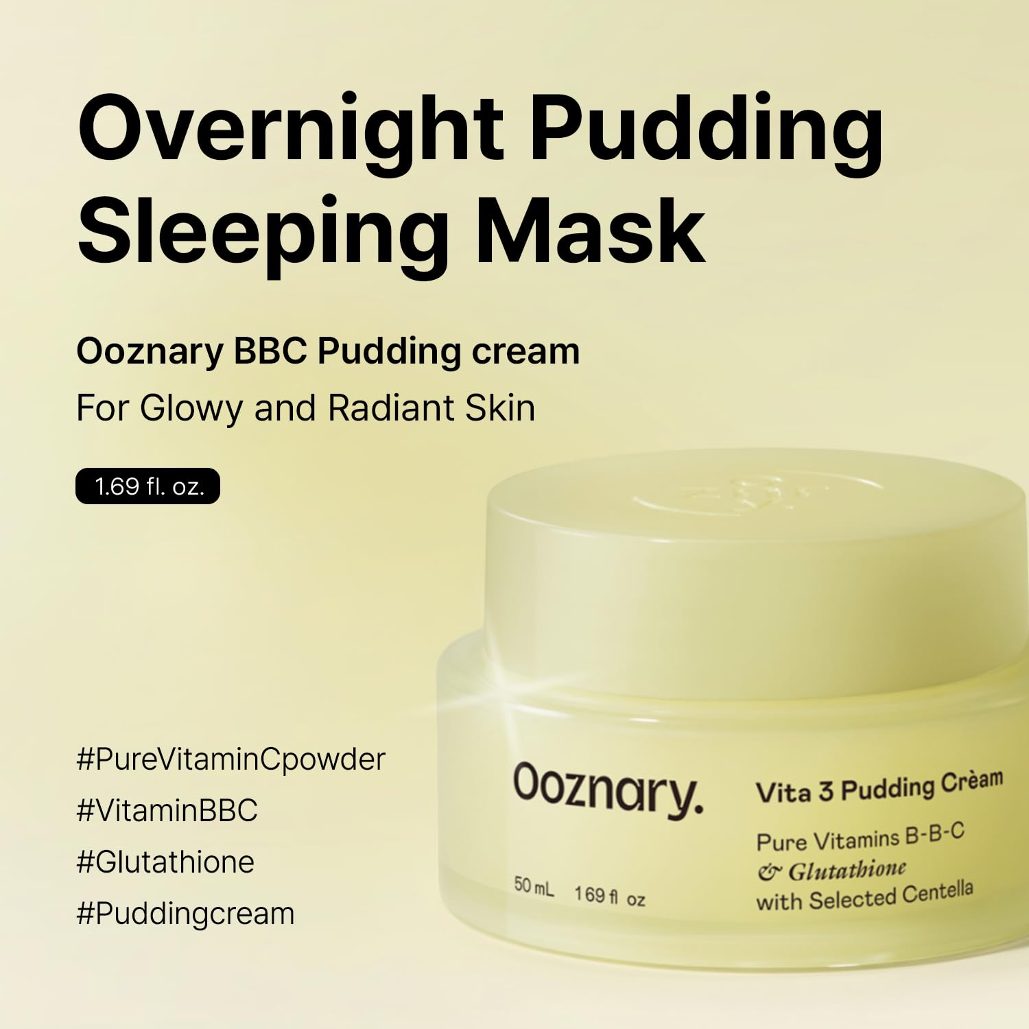OOZNARY Vita 3 Pudín, aplicación en la palma para hidratar durante la noche.