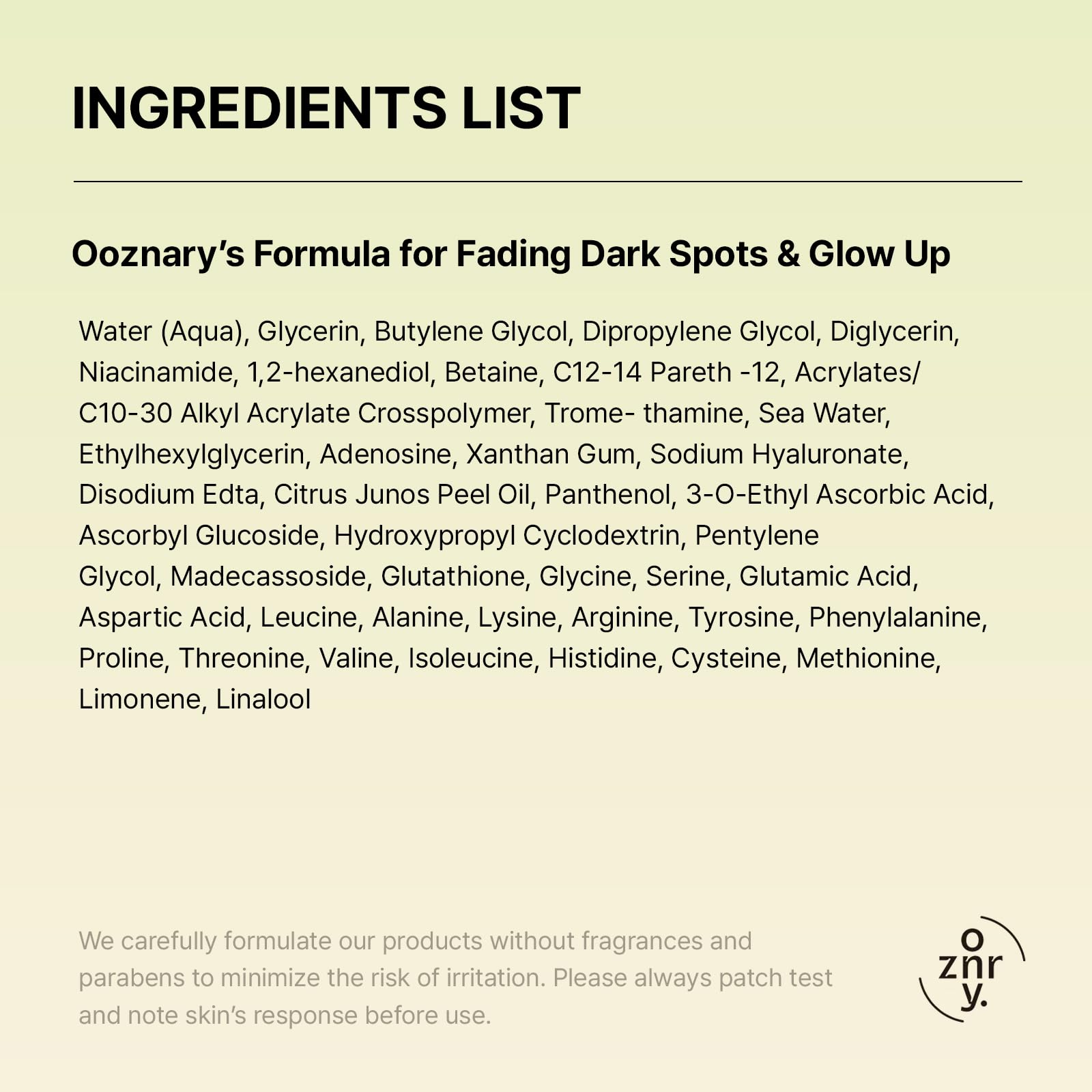 OOZNARY Vita 3 Serum, cuidado suave para piel sensible.