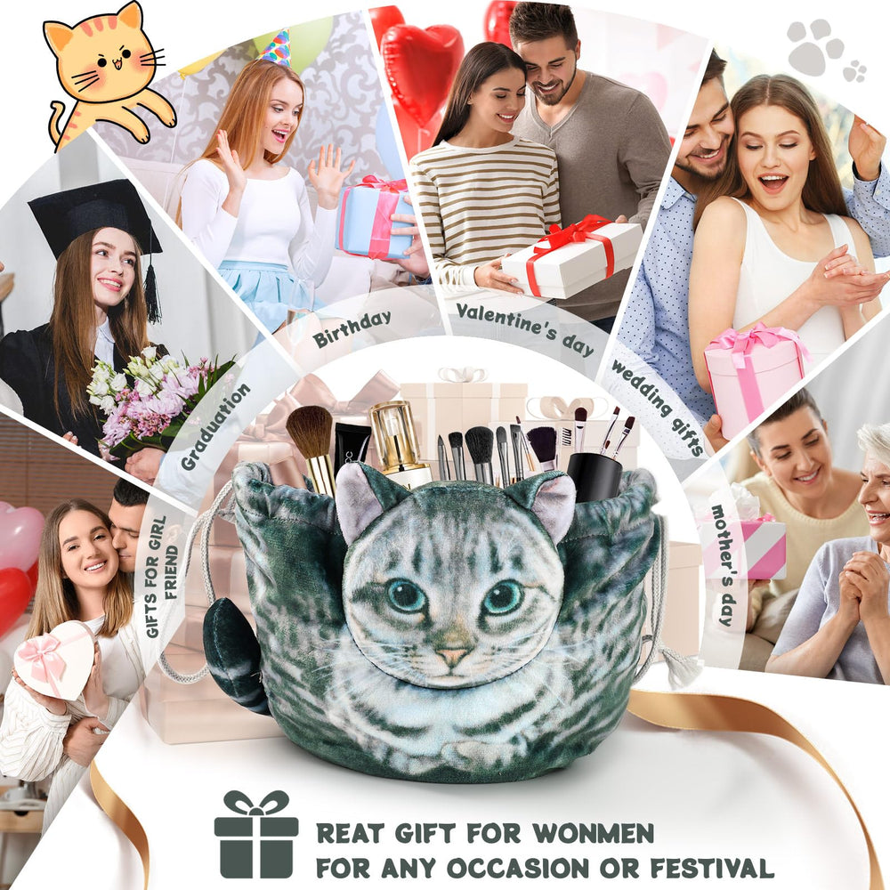 Openhahaha bolsa gato cosméticos diseño unico
