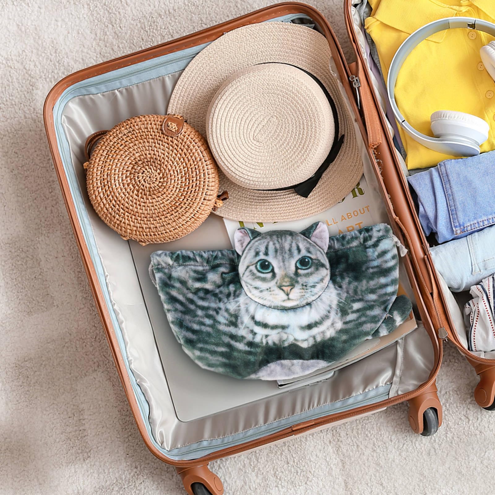 Openhahaha bolso maquillaje espacioso para viaje y casa