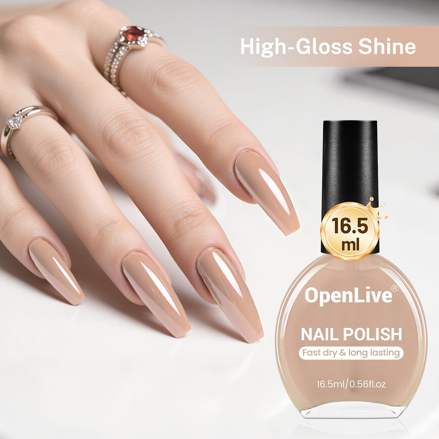 OpenLive Esmalte Nude Pink, base para arte de uñas y francés.