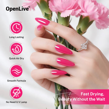 OpenLive esmalte rosa rosado para crear arte de uñas en casa