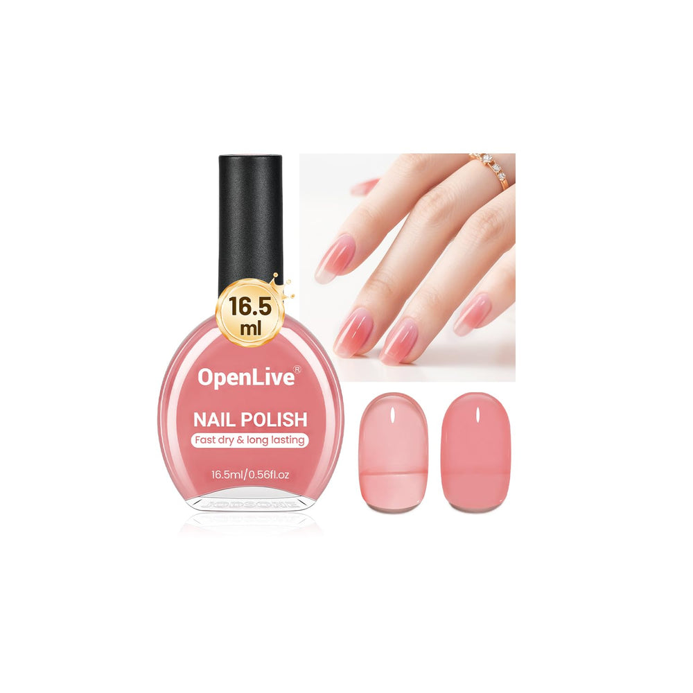 OpenLive esmalte jelly rosa: botella visible para color intenso y acabado brillante.