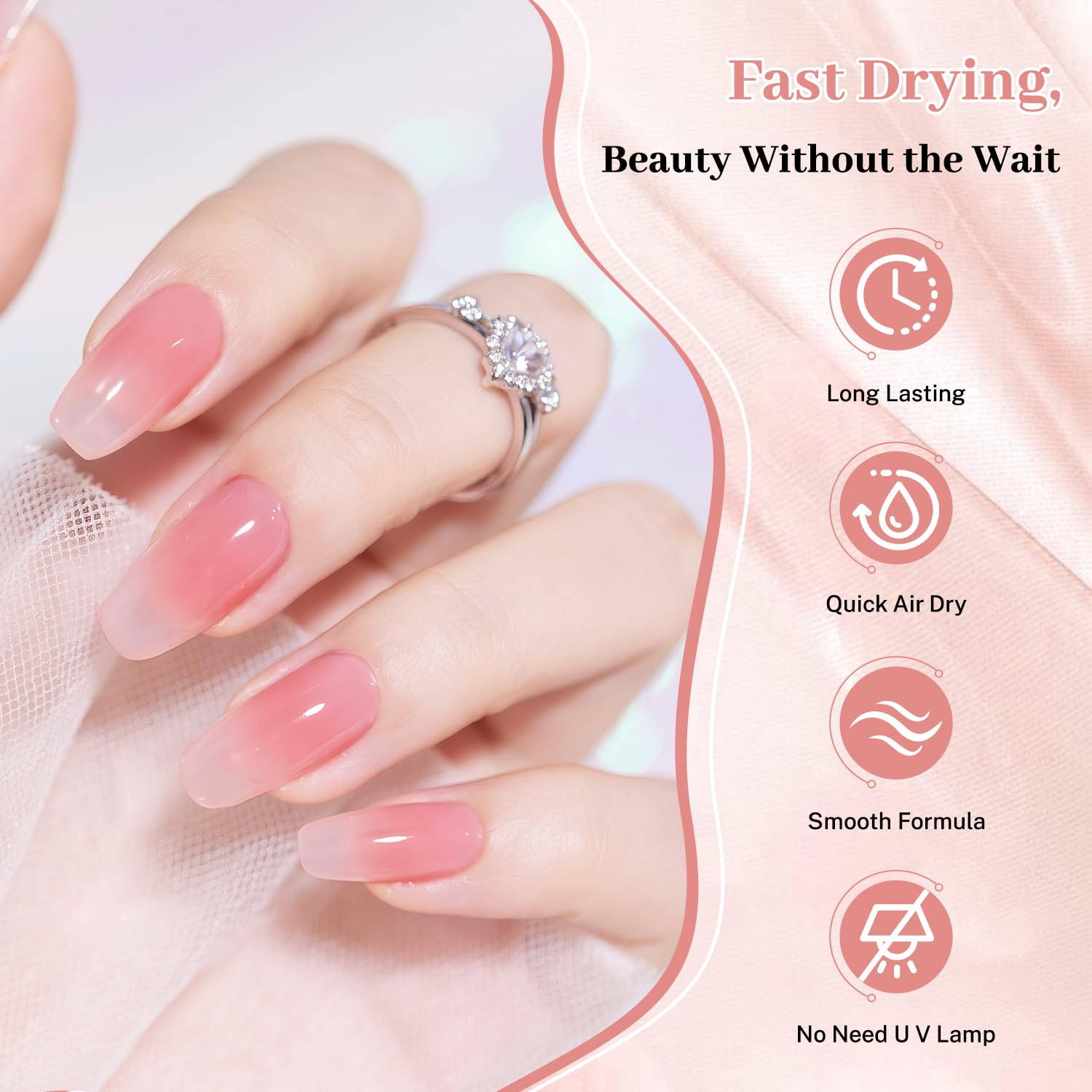 OpenLive esmalte jelly rosa: envase grande de 16.5 ml para múltiples capas.