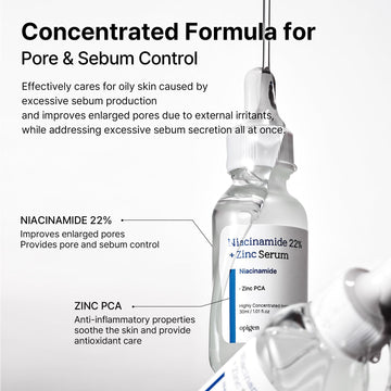 Opigen Niacinamida 22% + Zinc, parte de la rutina facial para equilibrar piel grasa