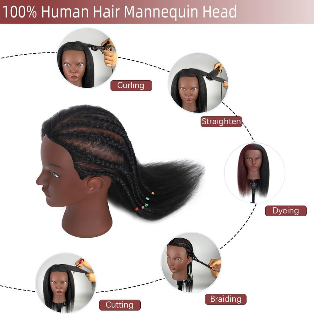 Pelo humano real Opini en negro, perfecto para cortes y peinados.