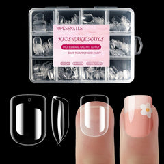 OPkssnails uñas infantiles tapas transparentes para diseños diarios