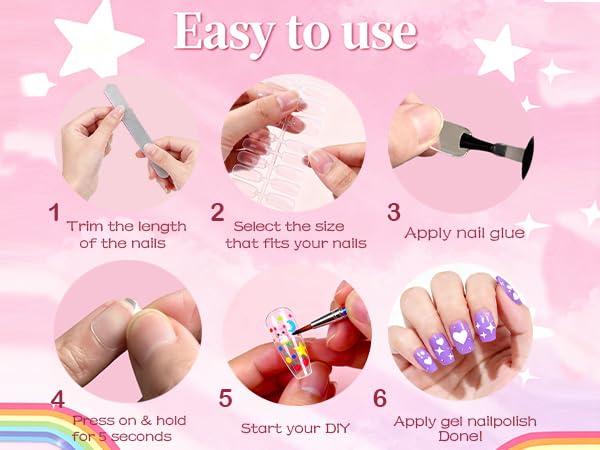 OPkssnails uñas infantiles para uso en salón o casa