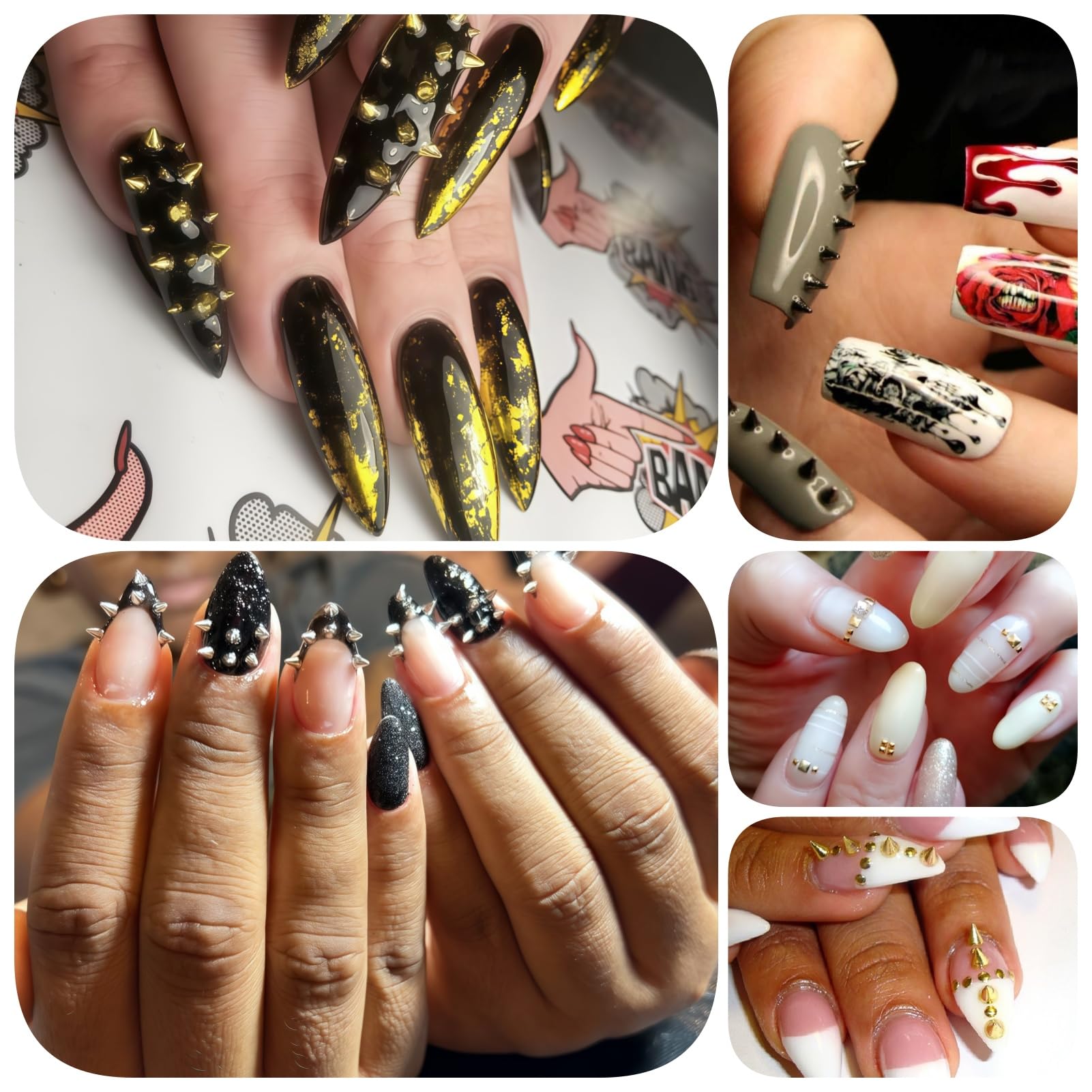 OPMADM aplicaciones punk para uñas, perfectas para looks diarios y nocturnos