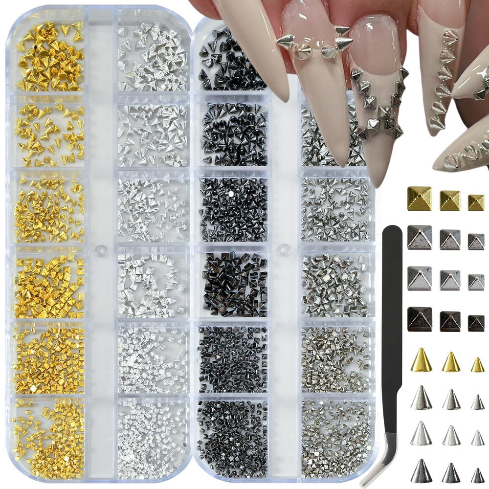 OPMADM charms góticos cuadrados para uñas, detalle distintivo y personalizable