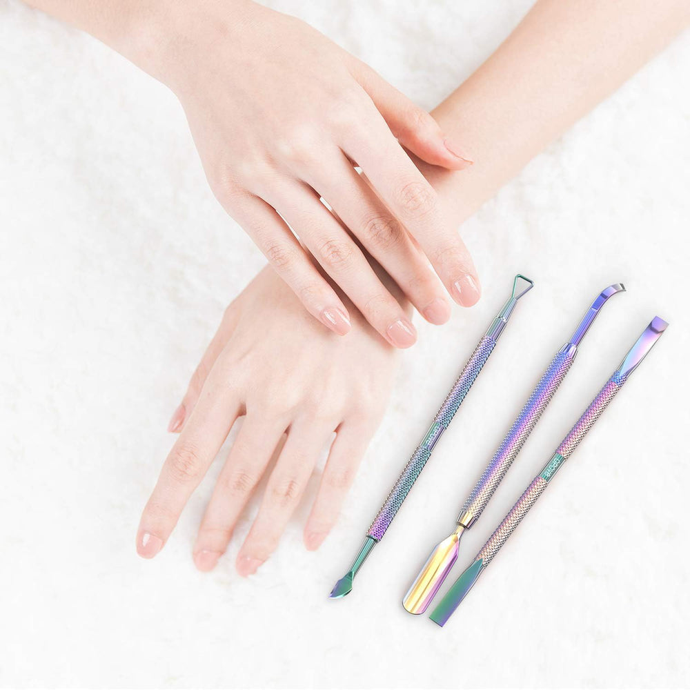 Raspador cutículas opove con cabeza de cuchara para remover esmalte con precisión