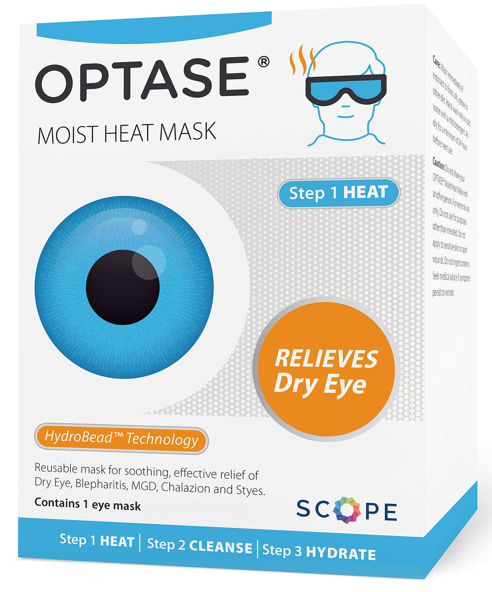 Mascarilla tibia Optase con HydroBead para comodidad ocular