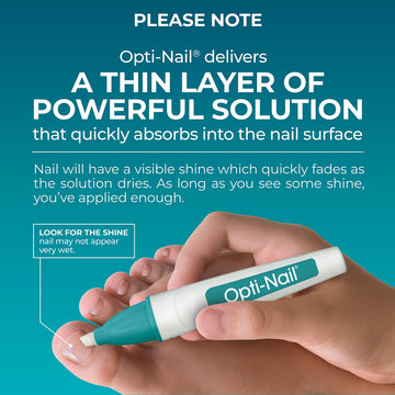 Opti-Nail lactic acid action visible on the nail plate.