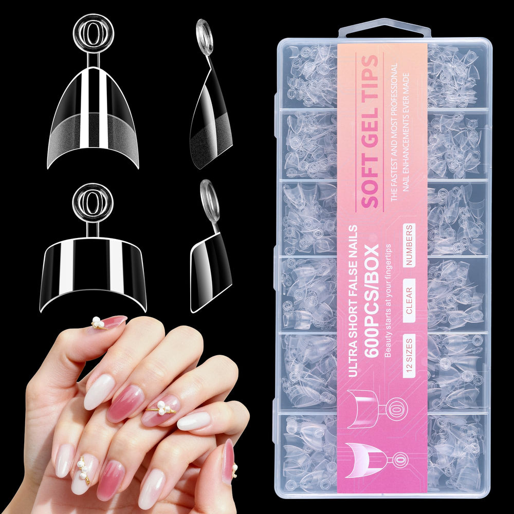 Oquml tips frontal reforzado, mayor resistencia para uñas duraderas.