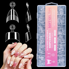 Oquml tips frontal reforzado, mayor resistencia para uñas duraderas.