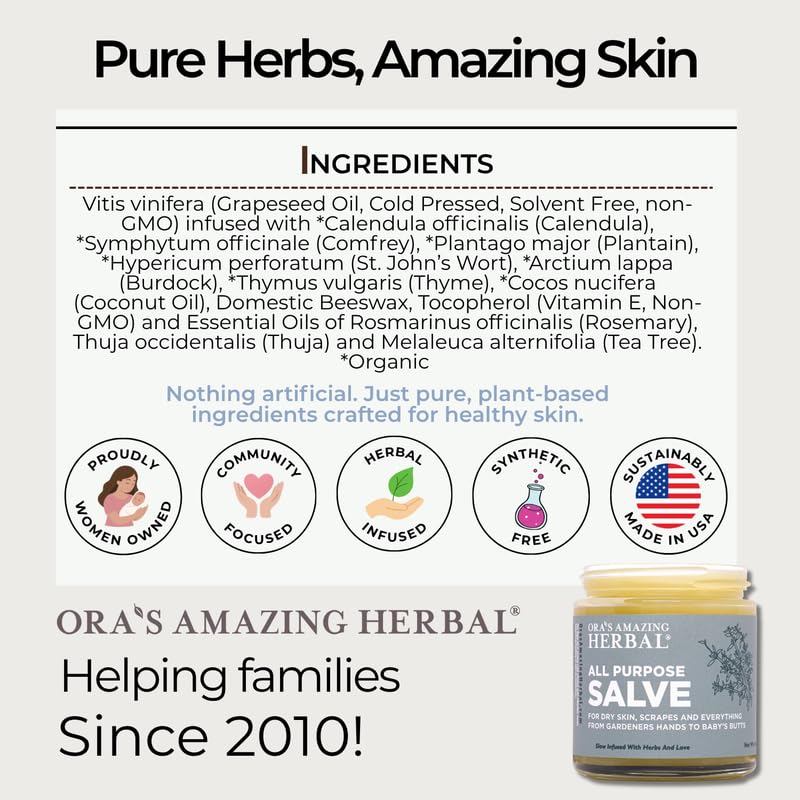 Fabrication locale dans le New Jersey, États-Unis, Ora's Amazing Herbal.