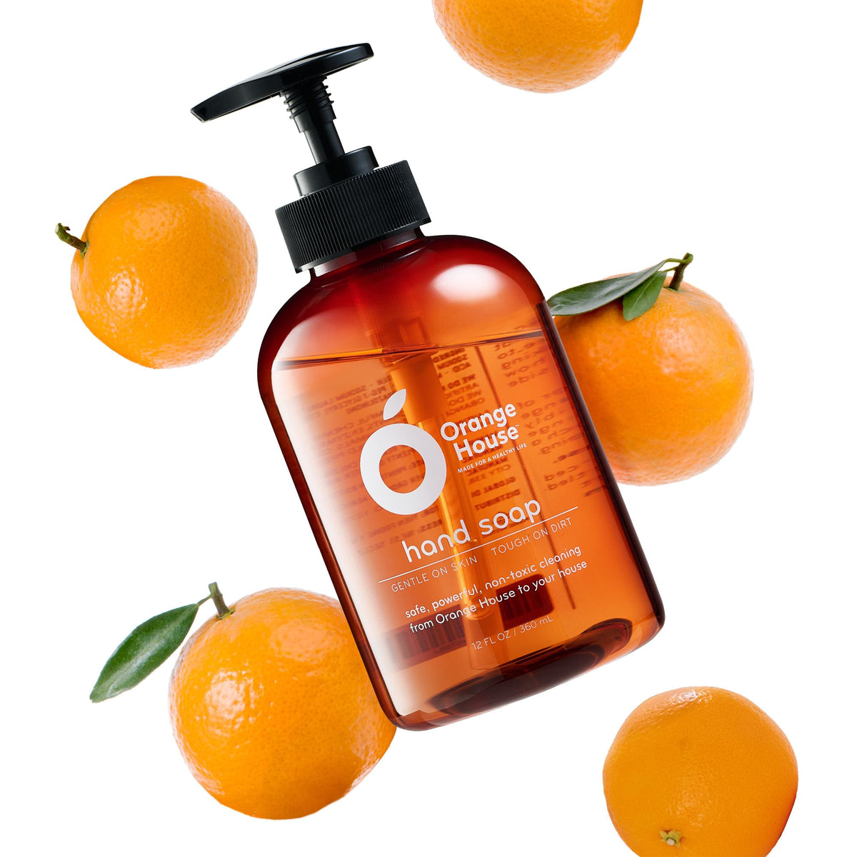 ORANGE HOUSE Jabon líquido para manos, botella 12oz, aroma cítrico suave.