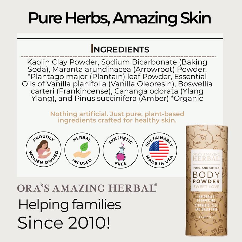 Envase biodegradable de Ora's Amazing Herbal para un cuidado respetuoso con el planeta.
