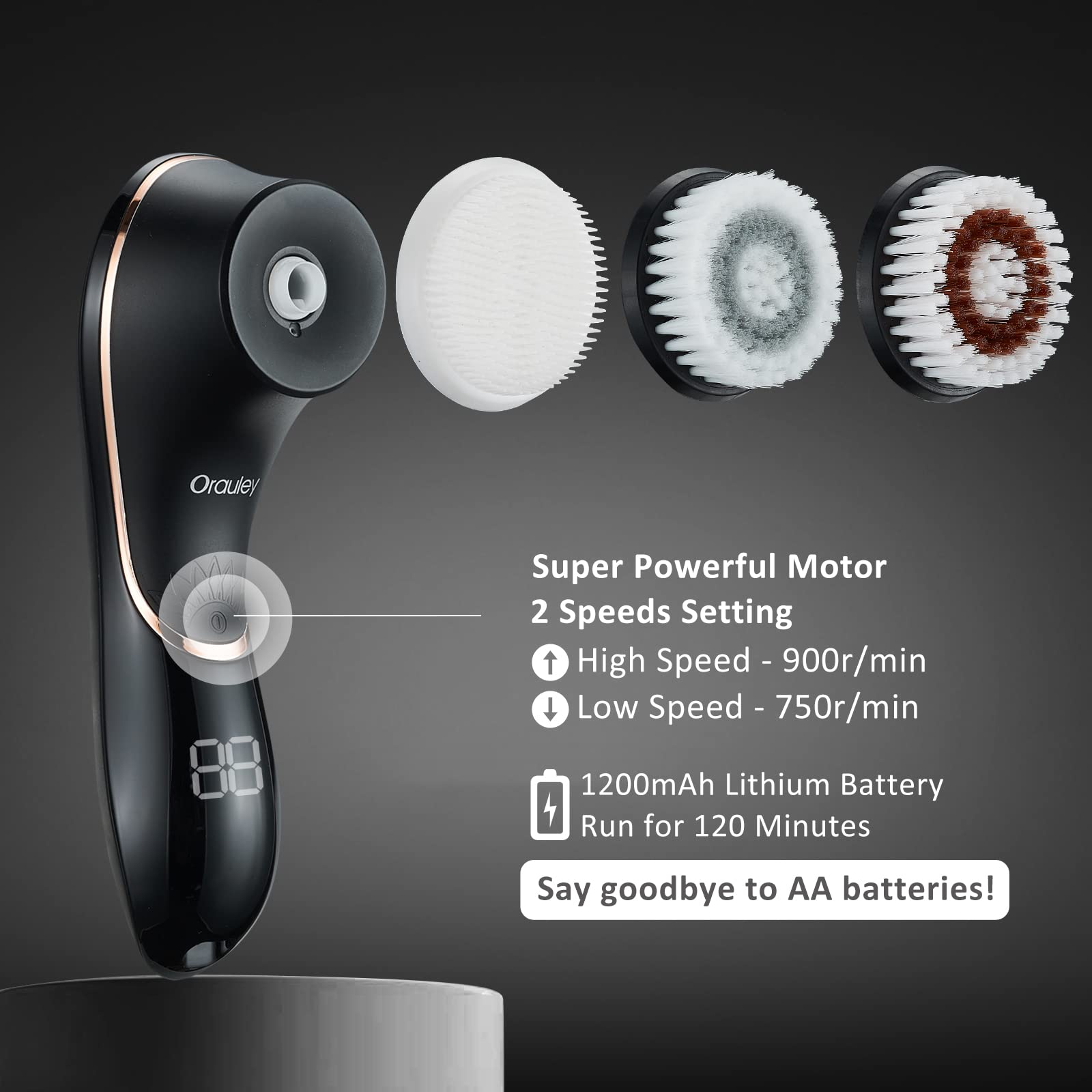 Orauley cepillo limpieza facial batería 1200mAh dura meses