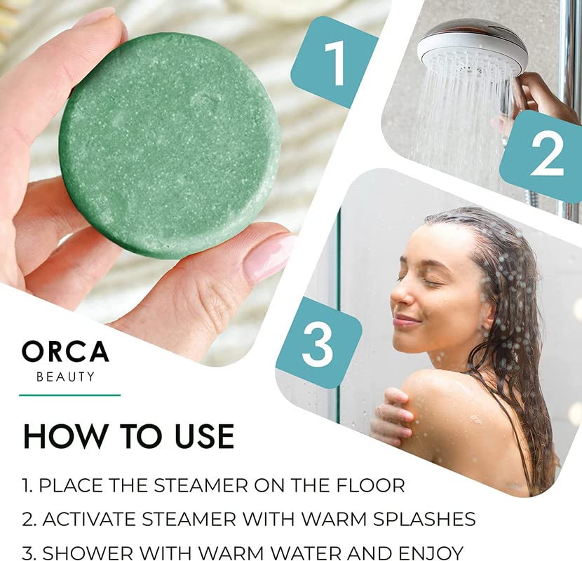 Orca Beauty activación en tres pasos para una ducha aromática.