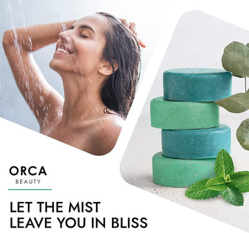 Orca Beauty tabletas de ducha con eucalipto para respiración clara.