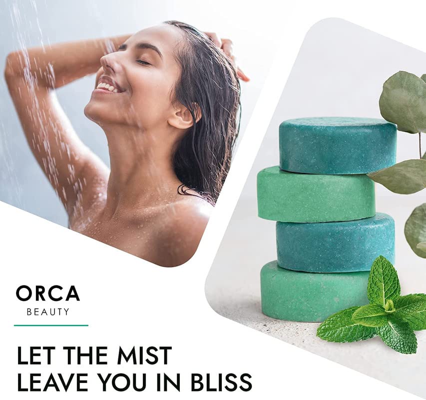 Orca Beauty tabletas de ducha con eucalipto para respiración clara.