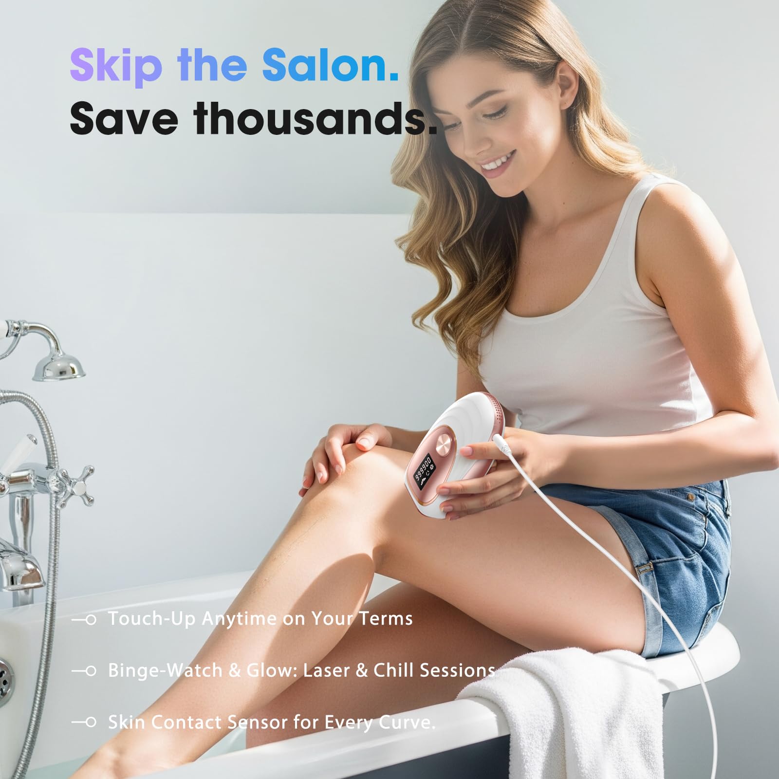 Oreeth IPL depilación de bikini con precisión.