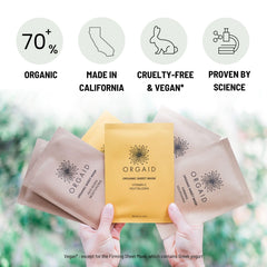 ORGAID mascarilla de hojas orgánicas con vitamina C para iluminación suave.