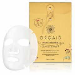 ORGAID mascarilla orgánica de tejido, kit de 4 para una piel más radiante