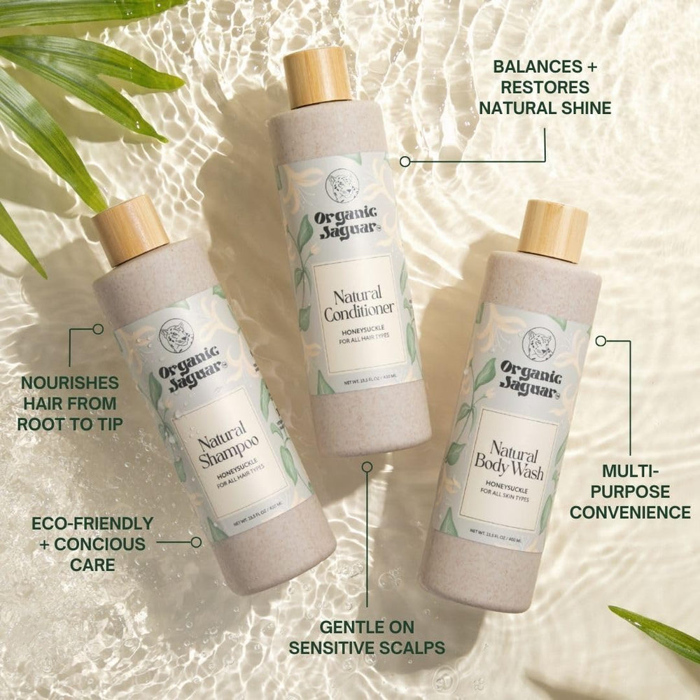 Organic Jaguar aplicación ducha suave facilita el cuidado diario.