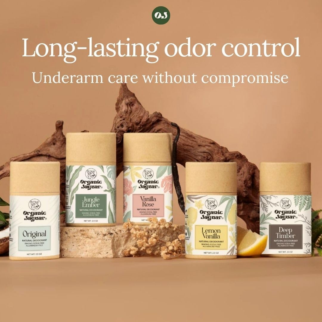 Desodorante unisex Organic Jaguar para mujeres y hombres.