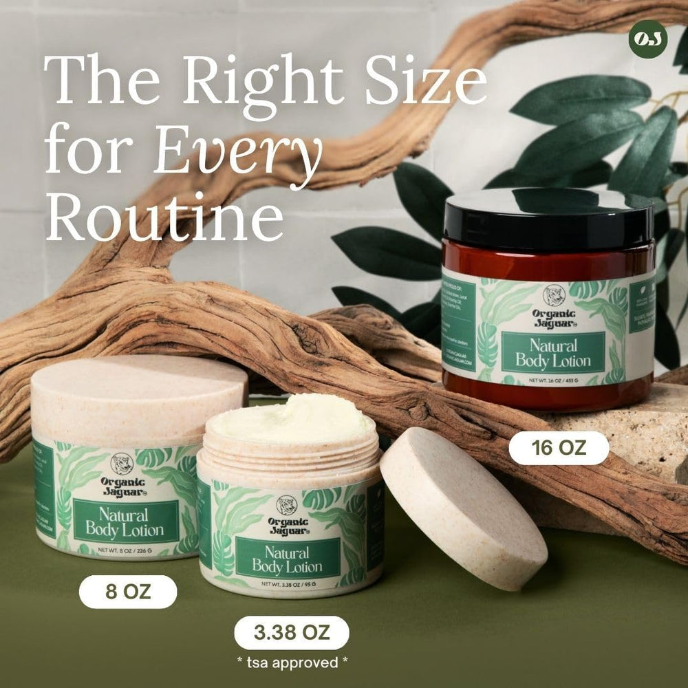 Organic Jaguar crema corporal, empaque sostenible, opción ecológica para tu rutina.