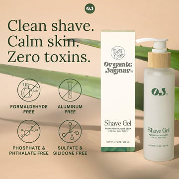 Organic Jaguar envase con gel claro, muestra textura natural y calmante