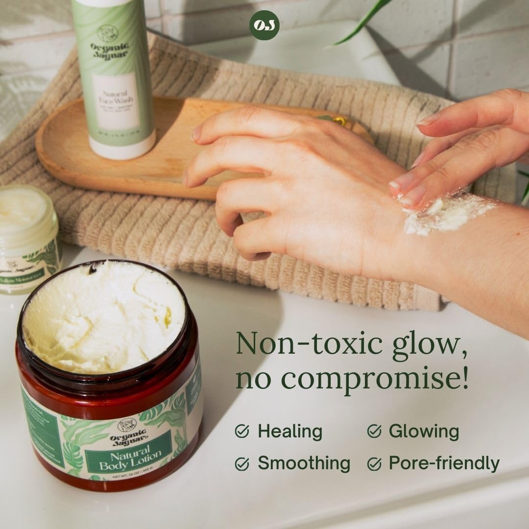 Organic Jaguar crema corporal, hecho en EE. UU., respaldo de calidad y cuidado artesanal.