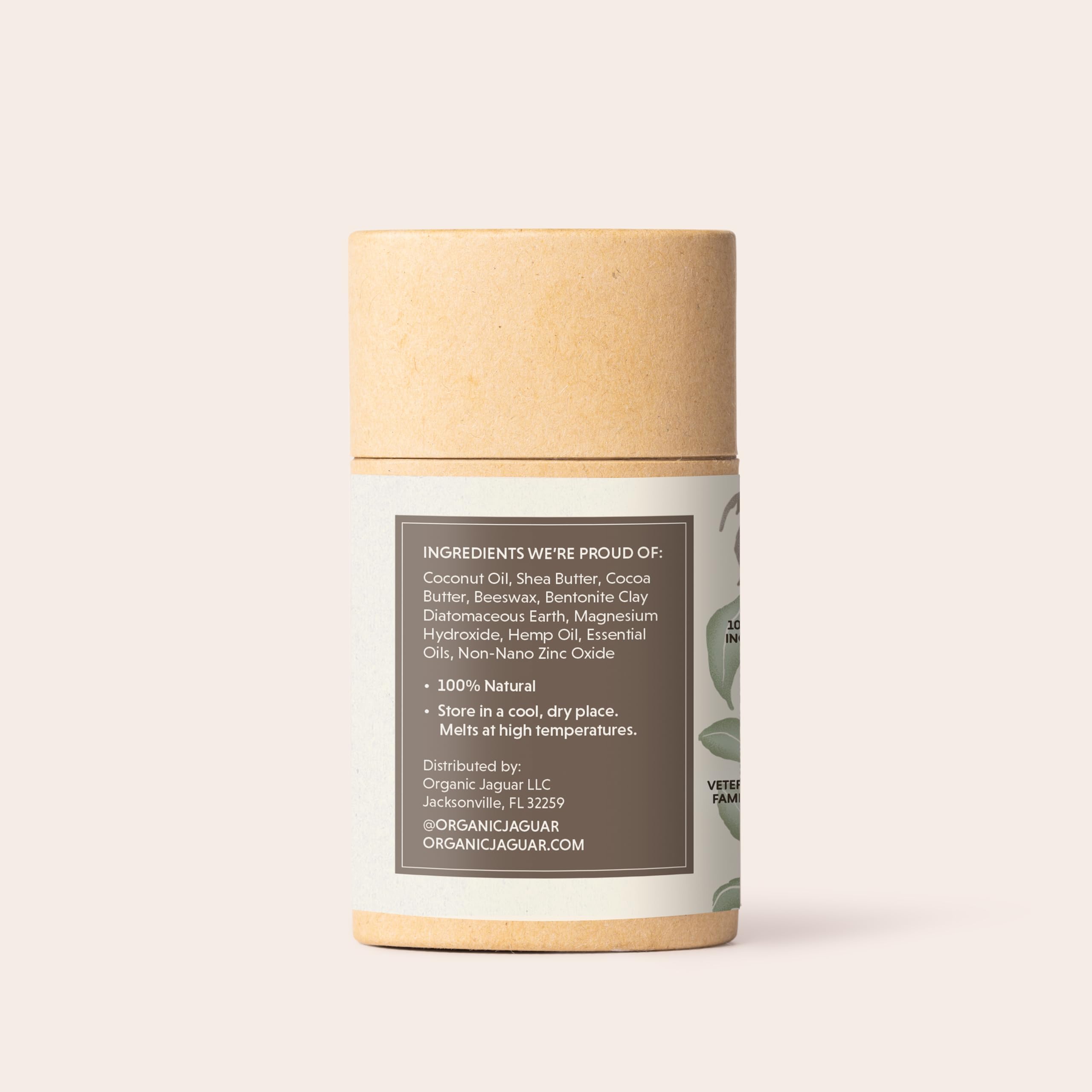 Organic Jaguar con ingredientes naturales como coco y manteca de karité para piel suave.