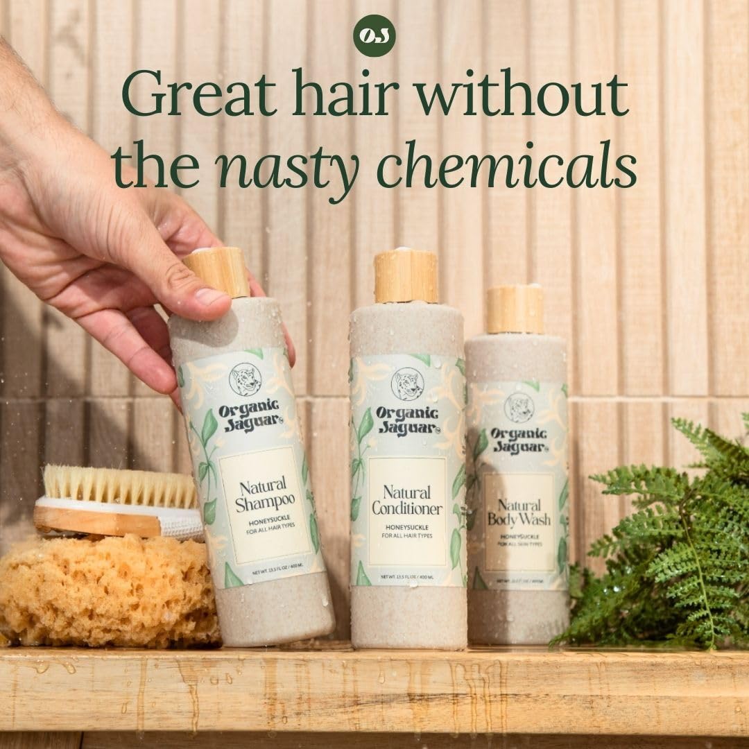 Organic Jaguar piel sin fragancia mantiene hidratación suave tras el baño.