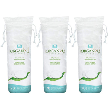 Organyc almohadillas de algodón orgánico para desmaquillar, suaves y biodegradables.