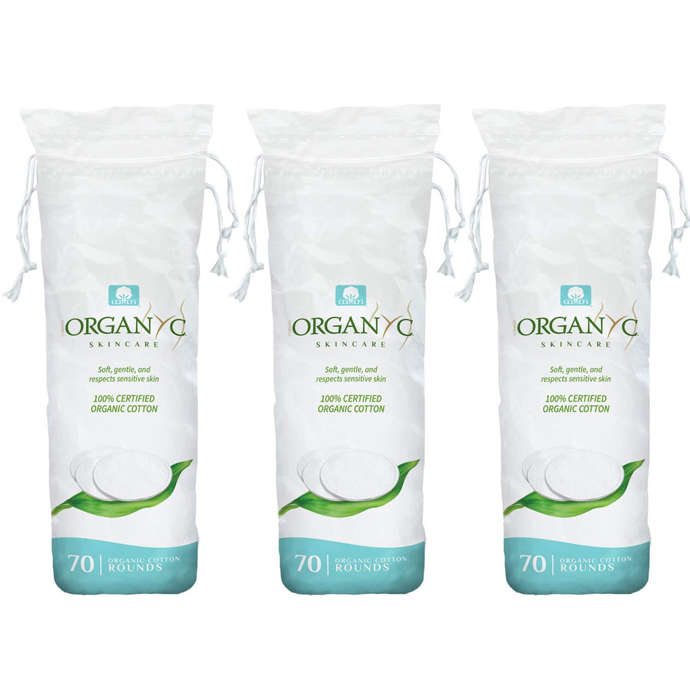 Organyc almohadillas de algodón orgánico para desmaquillar, suaves y biodegradables.