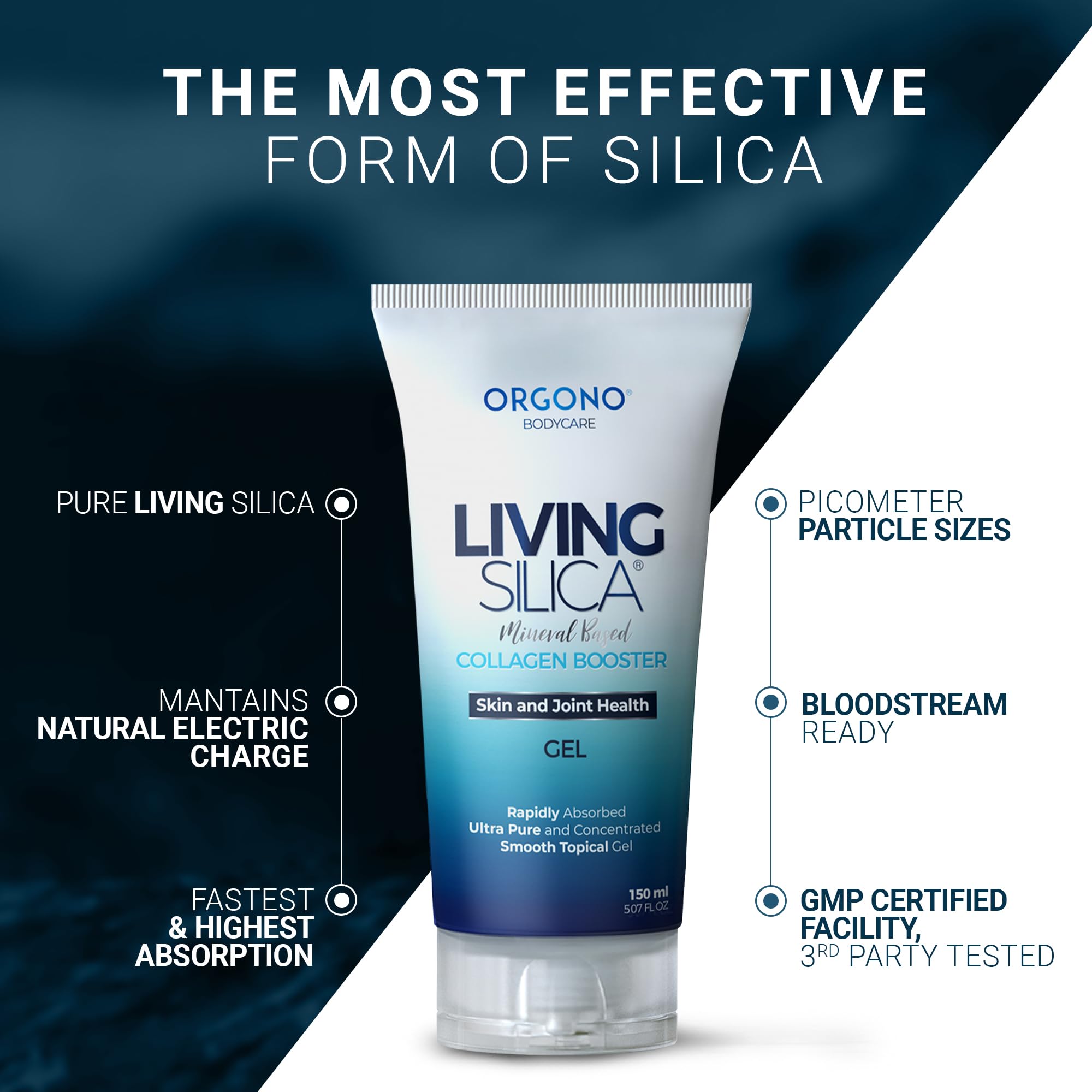 Orgono Living Silica soporte para movilidad de articulaciones con uso clínico.