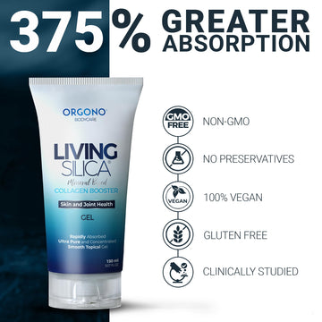 Orgono Living Silica uso diario para cuidado de piel y articulaciones.