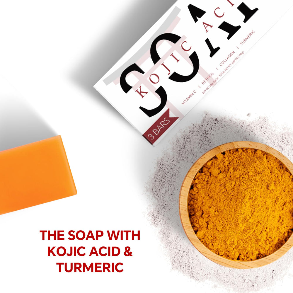 ORIENTLEAF jabon Kojico Turmerico nutrición suave para piel sensible.