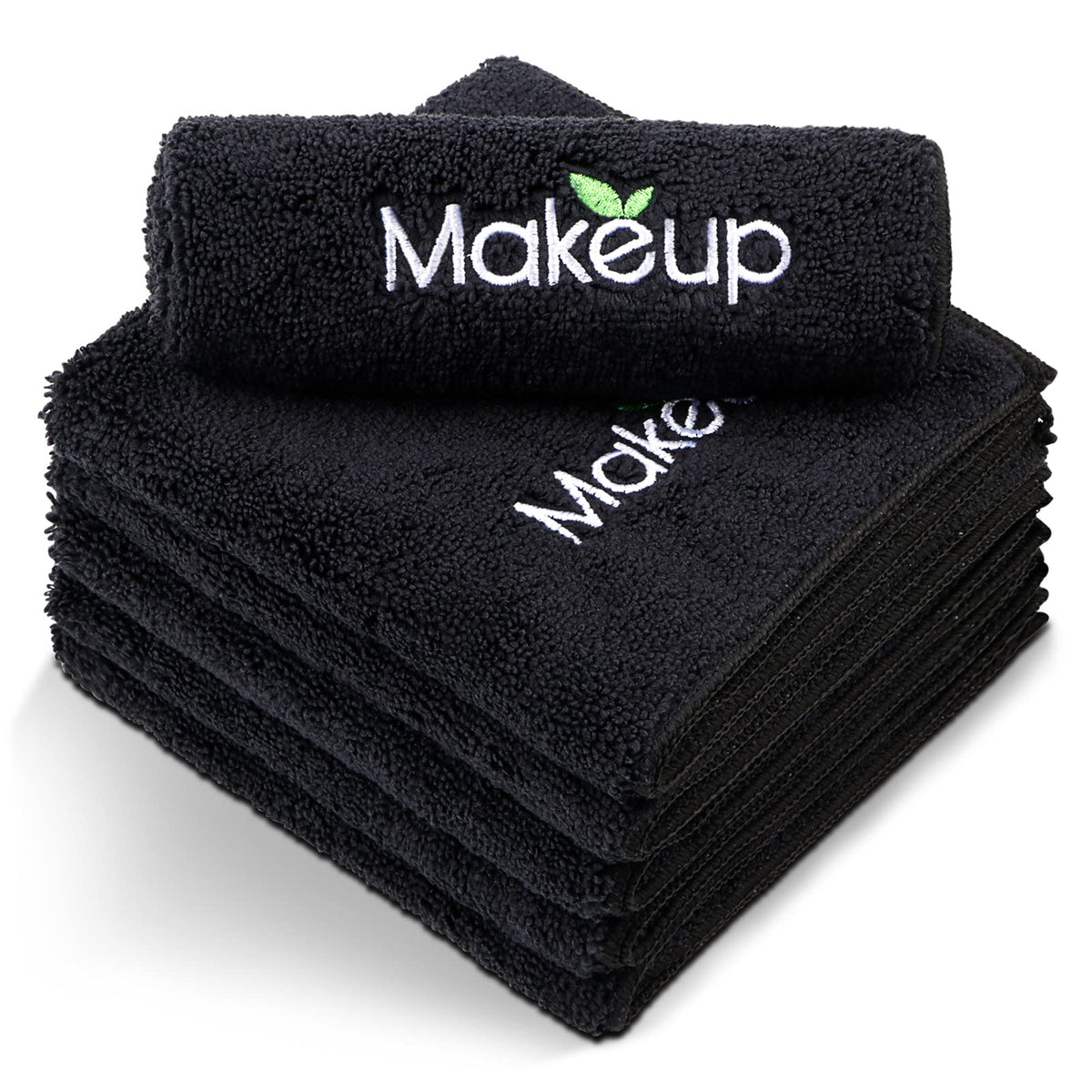 Orighty: toallas de microfibra para maquillaje, negro, 13x13, 6 piezas, limpieza suave.